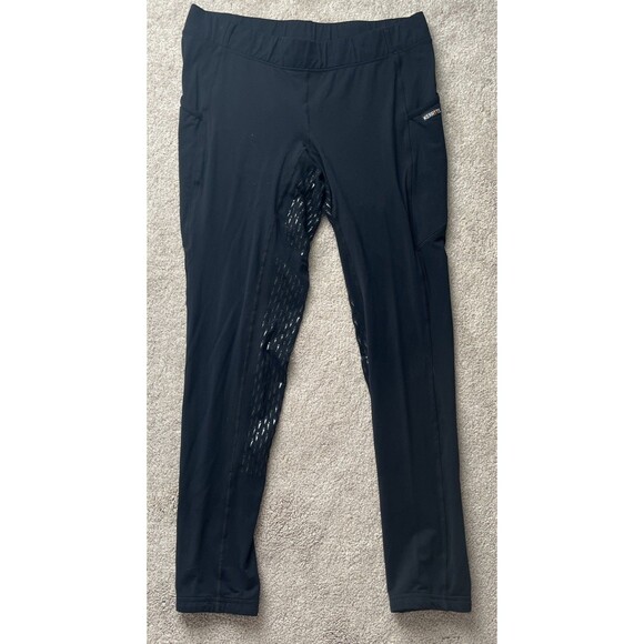 Kerrits Breeches Pants Women 1X Equestrian Black Reinforced Leg Stretch Legging - Picture 1 of 8
